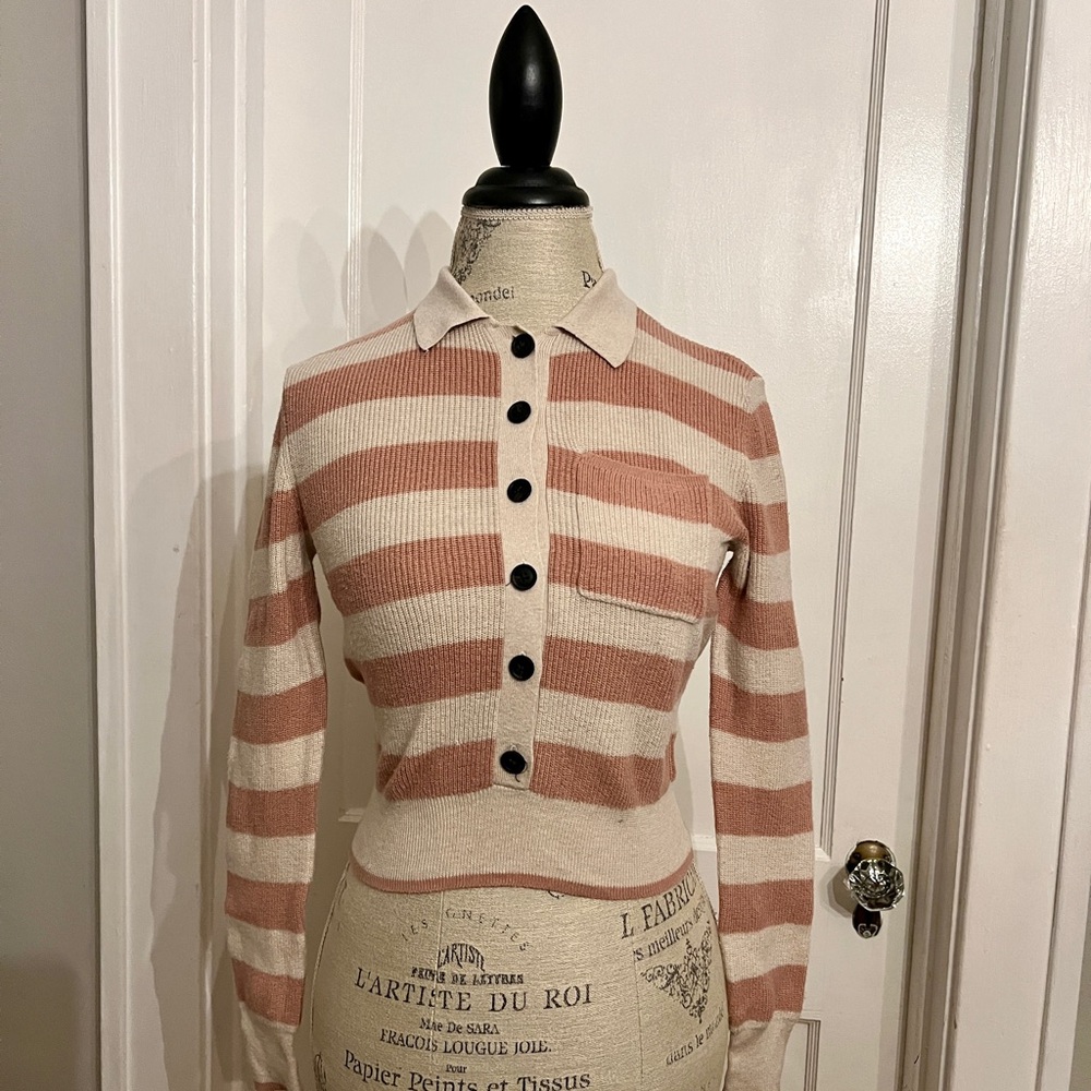 Striped colored Button-Up Sweater